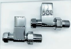 Redroom Straight Square Radiator Valve Pack - Chrome