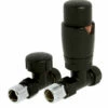 Redroom Straight Thermostatic Radiator Valve Pack - Black