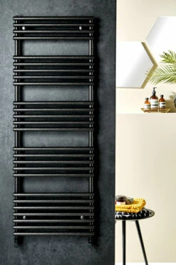 Redroom TT Lux Heated Towel Rail Radiator - Hammered Silver
