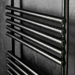 Redroom TT Lux Heated Towel Rail Radiator - Hammered Silver -Bathroom Sales Shop Redroom TT Lux Radiator Display Hammered Silver