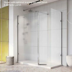 Roman Liberty Wetroom Panel With Fluted Glass: 900mm - Various Finish's -Bathroom Sales Shop Roman Fluted Glass Chrome with Flipper 0ecc9656 c6fb 4136 aa3a 721384b06e5a