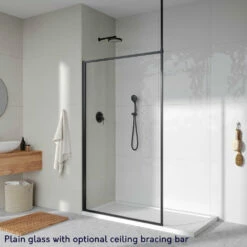 Roman Innov8 Framed Wet Room Shower Screen Panel: 900mm* -Bathroom Sales Shop Roman Innov8 Black frame wetroom panel floor ceiling 5207245f a953 48ae 846e dbeb57198c6d