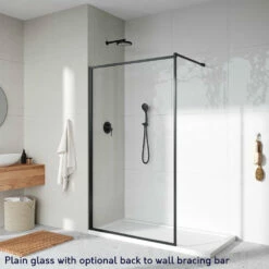 Roman Innov8 Framed Wet Room Shower Screen Panel: 1200mm*