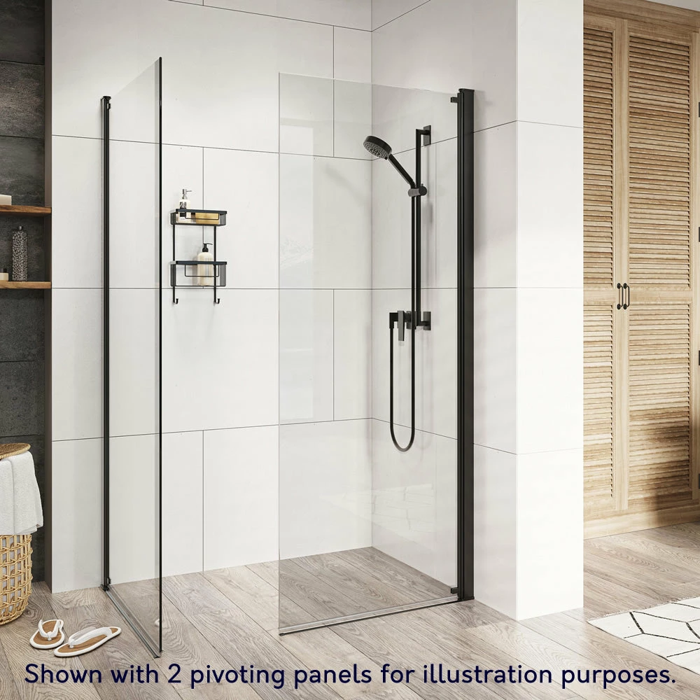 Roman Innov8 Pivoting / Hinged Wet Room Shower Screen Panel: 900mm* 2 Roman Innov8 Pivoting / Hinged Wet Room Shower Screen Panel: 900mm* - Image 2