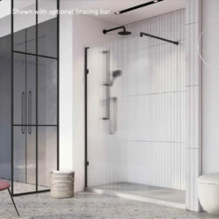 Roman Liberty Wetroom Panel With Fluted Glass: 900mm - Various Finish's