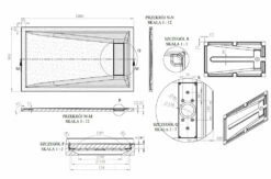 Roman Stone Solid Surface Infinity Slate Effect Shower Tray - 1400 X 800 X 35mm -Bathroom Sales Shop Roman Infinity Slate Shower Tray Technical 1400x800 1