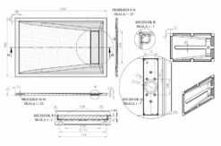 Roman Stone Solid Surface Infinity Slate Effect Shower Tray - 1400 X 900 X 35mm -Bathroom Sales Shop Roman Infinity Slate Shower Tray Technical 1400x900 1