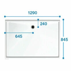 Contour Swift Level Access Island Shower Tray 1290 X 845mm -Bathroom Sales Shop Swift 201290x845 20Shower 20Tray 20plan