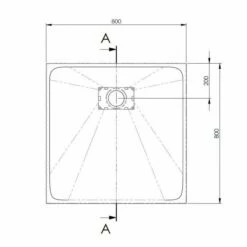 AKW Onyx Low Level Slate Effect Shower Tray 800 X 800 X 26mm -Bathroom Sales Shop akw onyx shower tray 800x800mm