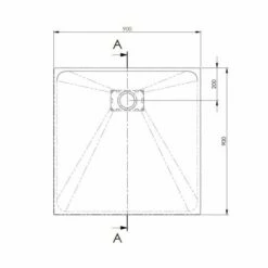 AKW Onyx Low Level Slate Effect Shower Tray 900 X 900 X 26mm -Bathroom Sales Shop akw onyx shower tray 900x900mm
