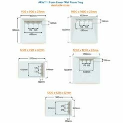 AKW Tri Form Linear Wet Room Tray Floor Former - 900 X 900 X 22mm -Bathroom Sales Shop akw tri form dimensions