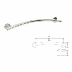 Contour Opulence Arch Grab Rail - Stainless Steel