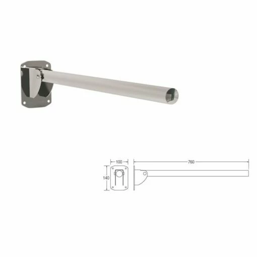 Contour Opulence Single Hinged Arm Support - Stainless Steel -Bathroom Sales Shop contour opulence single hinged arm support