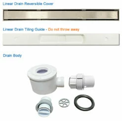 WetBase® Linear Universal Wet Room Walk In Shower Tray With Reversible Cover - 900 X 1500 X 30mm SIDE -Bathroom Sales Shop drain body channel cover web ac81a4f3 c89a 4b2c 825e 599e941fc645