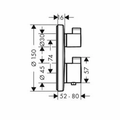 Hansgrohe Croma Select S Rail Set Thermostatic Shower -Bathroom Sales Shop hansgrohe 15758000 plan