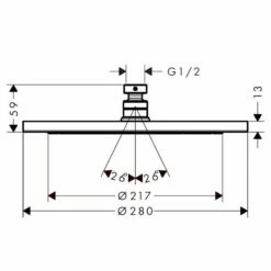 Hansgrohe Croma Select 280 Rail Set Thermostatic Shower 13 Hansgrohe Croma Select 280 Rail Set Thermostatic Shower -Bathroom Sales Shop hansgrohe 26220000 plan