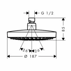 Hansgrohe Croma Select S Rail Set Thermostatic Shower -Bathroom Sales Shop hansgrohe 26522400 plan