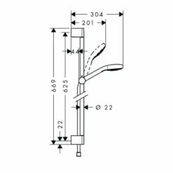 Hansgrohe Croma Select E Rail Set Thermostatic Shower -Bathroom Sales Shop hansgrohe 26582400 plan5