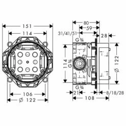 Hansgrohe Croma Select E Rail Set Thermostatic Shower -Bathroom Sales Shop hansgrohe ibox universal 01800180 plan 4564912a 23be 4f2a 858e 25e850af124c