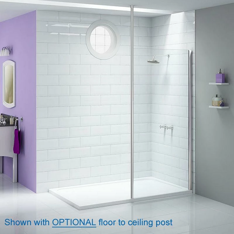 Merlyn Ionic Wet Room Shower Screen Panel With Wall Brackets - 700mm 2 Merlyn Ionic Wet Room Shower Screen Panel With Wall Brackets - 700mm - Image 2