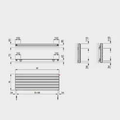 Redroom SuperNovar Horizontal Heated Radiator - White -Bathroom Sales Shop redroom supernova horizontal radiator