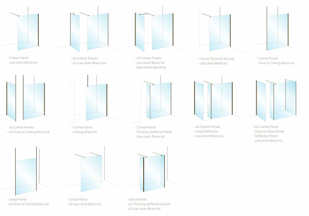 Roman Haven Wetroom Shower Screen Panel: 500mm* - Various Finish's 5 Roman Haven Wetroom Shower Screen Panel: 500mm* - Various Finish's - Image 5