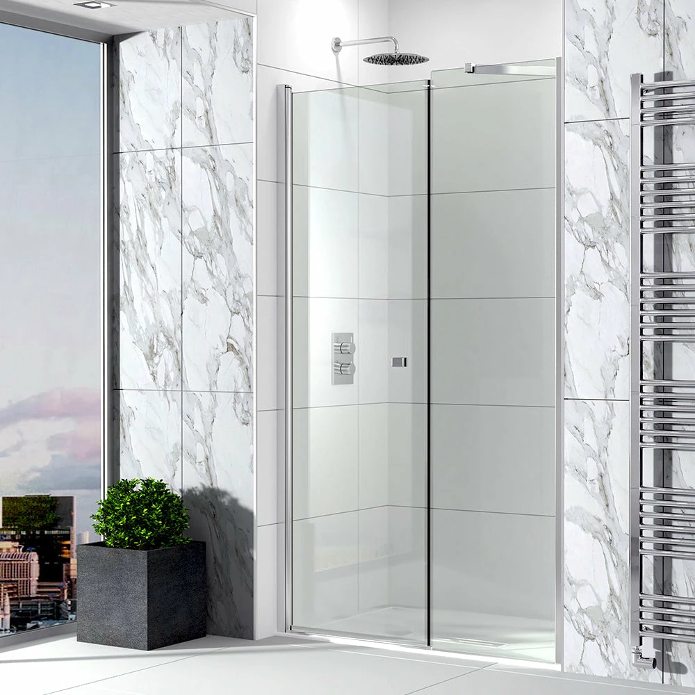 Sommer Evolve Shower Door & Inline Panel: In Out Pivot Recess - 1200mm 1 Sommer Evolve Shower Door & Inline Panel: In Out Pivot Recess - 1200mm