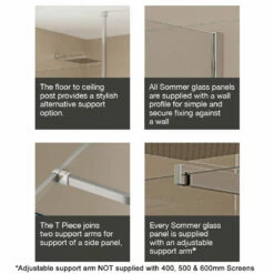 Sommer Evolve Wetroom Shower Screen Glass Panel With Wall Brackets 1200mm -Bathroom Sales Shop sommer shower screen fittings f566ca8d 924d 44b3 abb6 b09b00da6f98