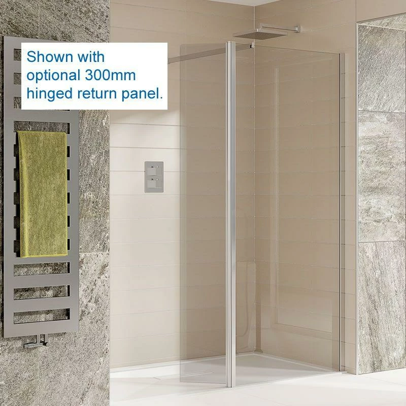 Sommer Evolve Wetroom Shower Screen Glass Panel With Wall Brackets 500mm 4 Sommer Evolve Wetroom Shower Screen Glass Panel With Wall Brackets 500mm - Image 4