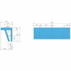 Wedi Sanoasa Bench - Straight -Bathroom Sales Shop wedi sanoasa shower bench seat bench 1 dimensions 2