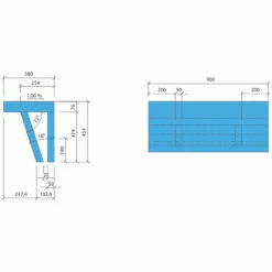 Wedi Sanoasa Bench - Straight -Bathroom Sales Shop wedi sanoasa shower bench seat bench 1 dimensions