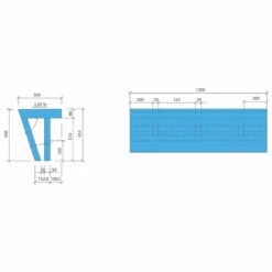 Wedi Sanoasa Bench - Angled -Bathroom Sales Shop wedi sanoasa shower bench seat bench 2 dimensions 2