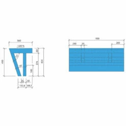 Wedi Sanoasa Bench - Angled -Bathroom Sales Shop wedi sanoasa shower bench seat bench 2 dimensions