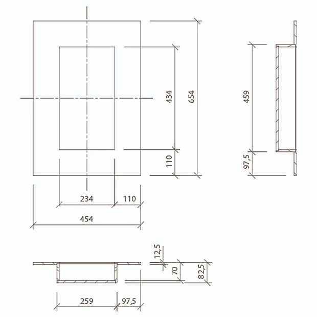 Wedi Sanwell Preformed Wall Niche 20/40 Frame Width 12.5mm 2 Wedi Sanwell Preformed Wall Niche 20/40 Frame Width 12.5mm - Image 2