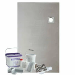 WetBase® Wet Room Walk In Shower Tray Kit - RIGHT CORNER DRAIN - 1200 X 900 X 20mm -Bathroom Sales Shop wet room kit corner right jackon