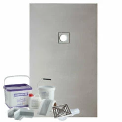 WetBase® Wet Room Walk In Shower Tray Kit - OFFSET DRAIN - 1200 X 1000 X 20mm -Bathroom Sales Shop wet room kit offset jackoboard 961b56e4 891f 4e3b bf75 5d9878cc4bbe
