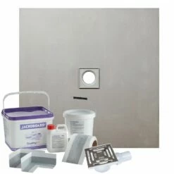 WetBase® Wet Room Walk In Shower Tray Kit - CENTRE DRAIN - 1000 X 1000 X 20mm -Bathroom Sales Shop wet room kit square centre 1cb9f8b1 1fb7 41f7 94d1 a451c411bfb1