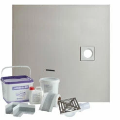 WetBase® Wet Room Walk In Shower Tray Kit - OFFSET DRAIN - 1200 X 1200 X 25mm 15 WetBase® Wet Room Walk In Shower Tray Kit - OFFSET DRAIN - 1200 X 1200 X 25mm -Bathroom Sales Shop wet room kit square offset jackoboard