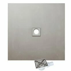 WetBase® Wet Room Walk In Shower Tray Kit - CENTRE DRAIN - 1200 X 1200 X 20mm