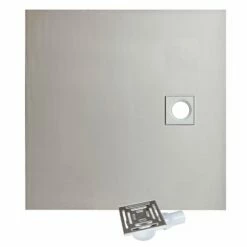 WetBase® Wet Room Walk In Shower Tray Kit - OFFSET DRAIN - 1200 X 1200 X 25mm