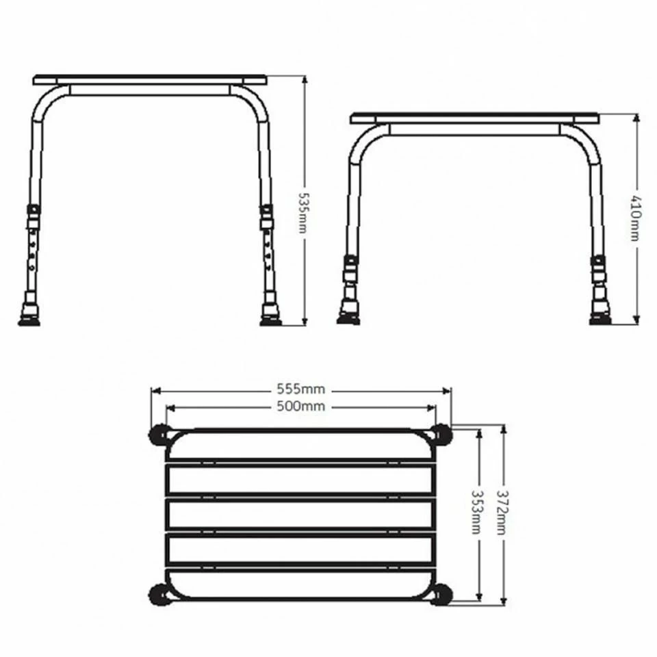 AKW Medicare Freestanding Wooden Shower Stool Seat 2 AKW Medicare Freestanding Wooden Shower Stool Seat - Image 2